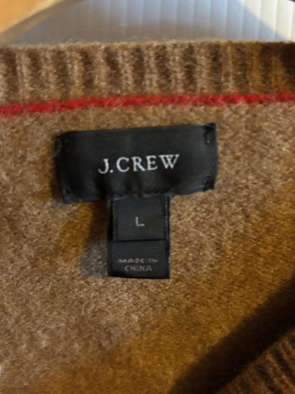 J. Crew Men's Crewneck Sweater 100% lambswool Brown